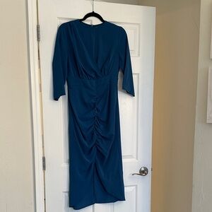 Chic Long Sleeve Teal Dress